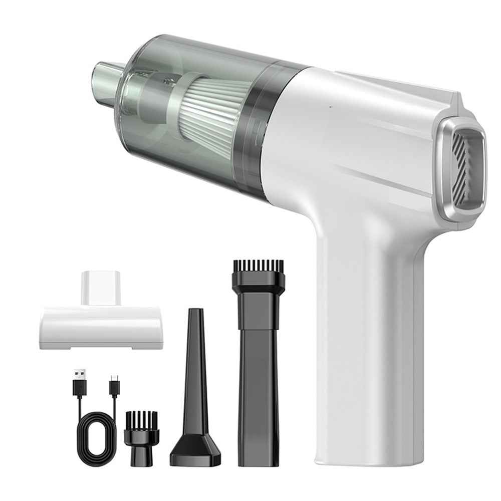 3101-A Handheld Brush Motor Car Vacuum Cleaner 4000mAh Battery-Operate Mini Wireless Vacuum Cleaner - White