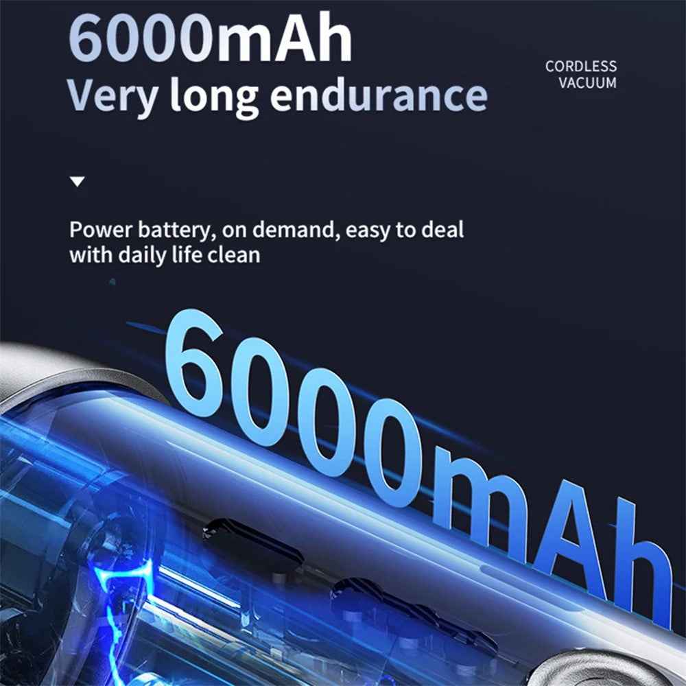 Q208 16000Pa Portable Car Handheld Vacuum Cleaner Cordless Cleaning Tool - Blue