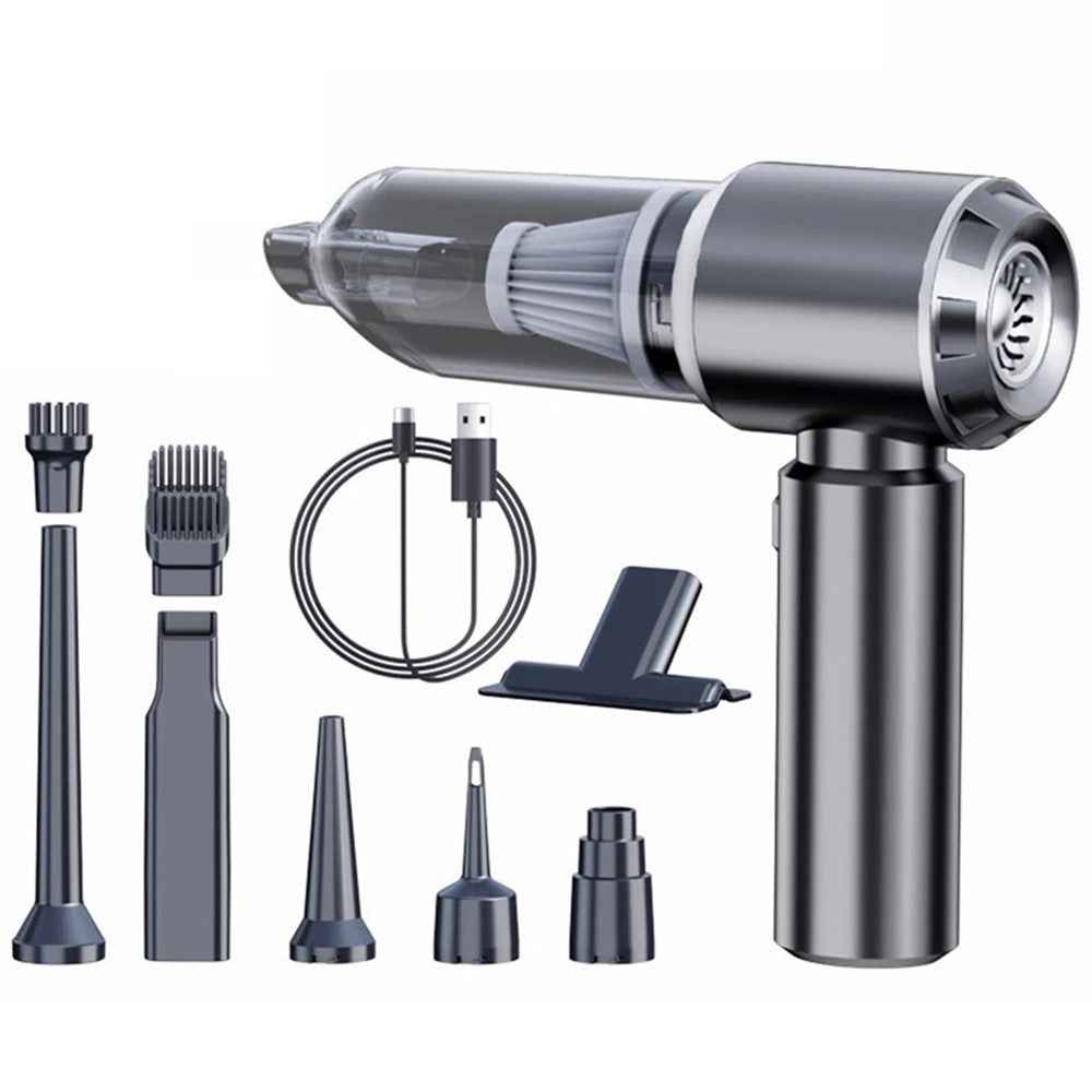 SUITU ST-6653Plus High Power Car Home Handheld Vacuum Cleaner Wireless Rechargeable Cleaning Tool - Silver+Grey