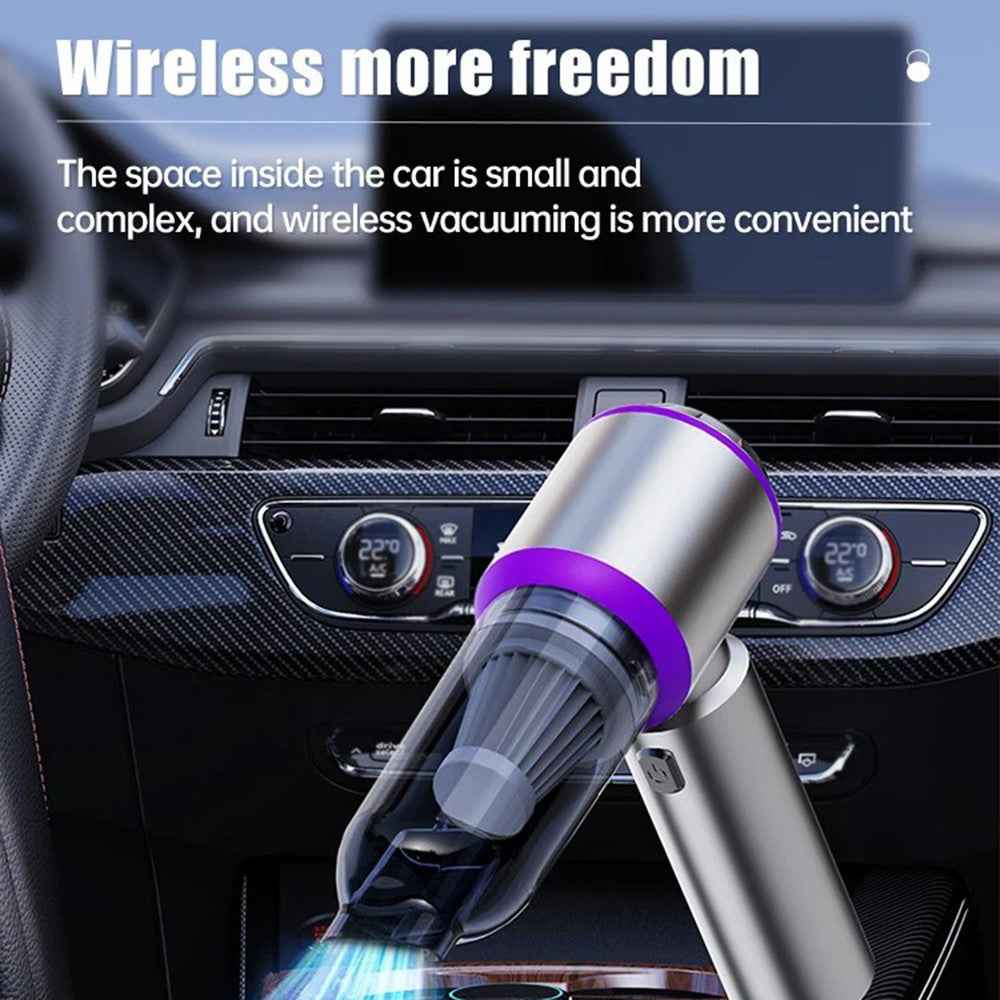 SUITU ST-6653Plus High Power Car Home Handheld Vacuum Cleaner Wireless Rechargeable Cleaning Tool - Silver+Grey