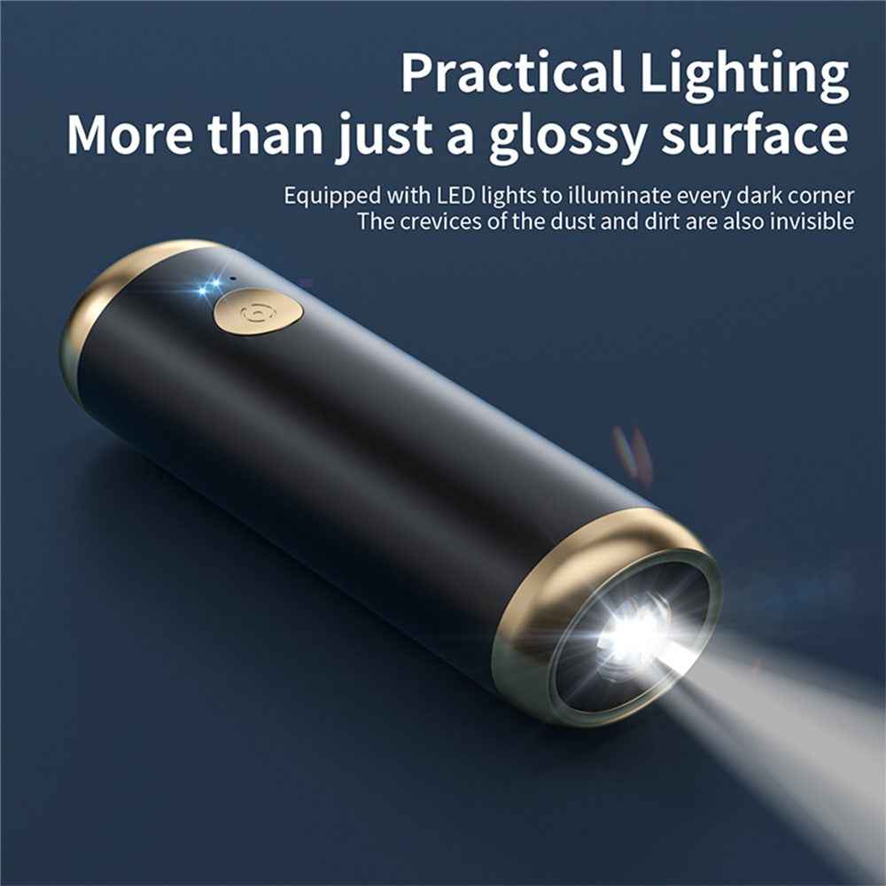 P9 13000Pa Mini Vacuum Cleaner with Flashlight and Detachable Handle for Home / Car - White