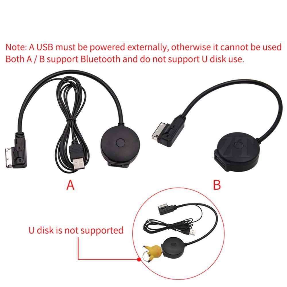 30cm AMI MDI Audio Aux USB Female Wireless Bluetooth-compatible 4.0 Adapter Cable for MMI 2G VW Audi A4 A6 Q5 Q7