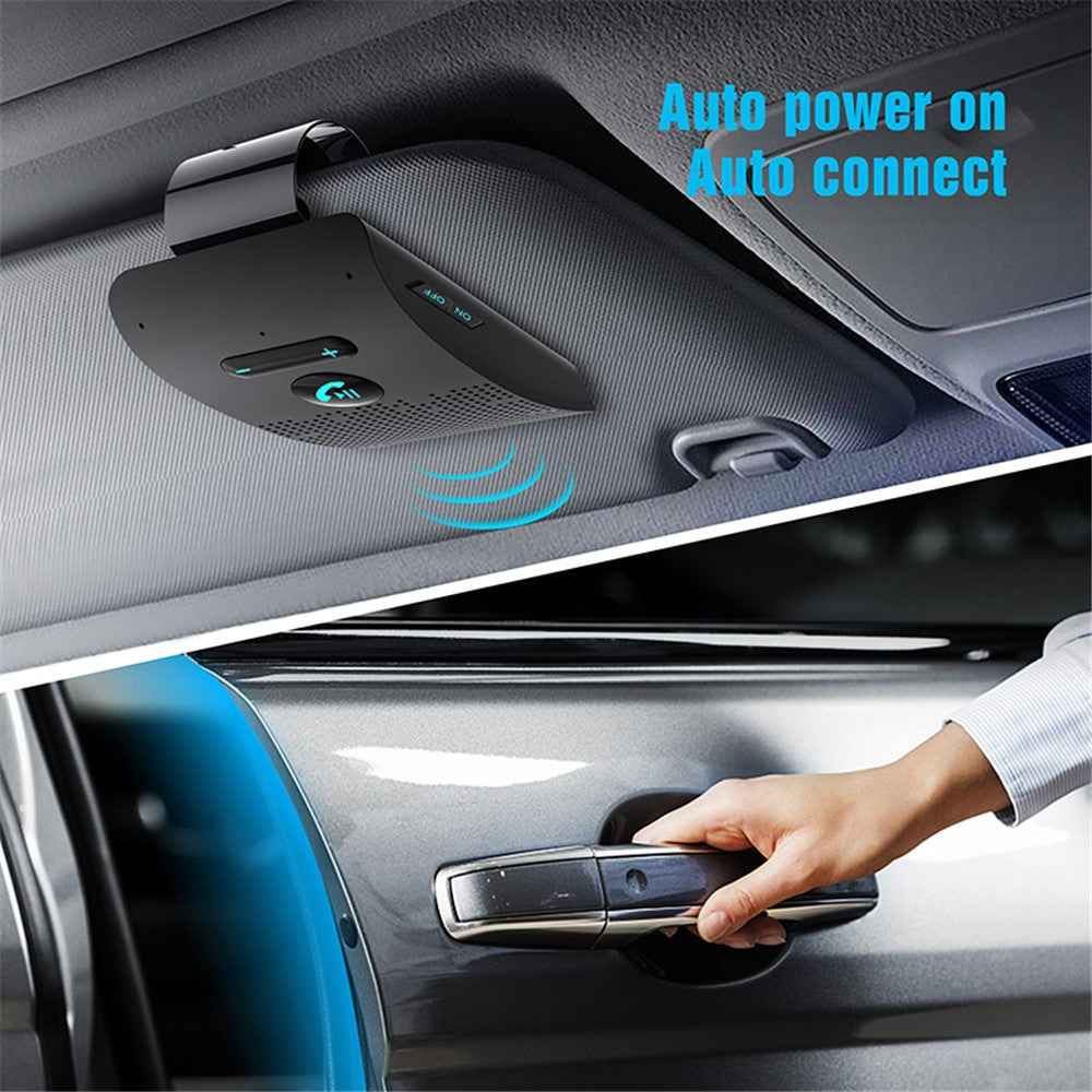 SP09 Visor Bluetooth-compatible 4.2 Hands-free Car Kit Multipoint Speaker Phone Auto Power On/Off