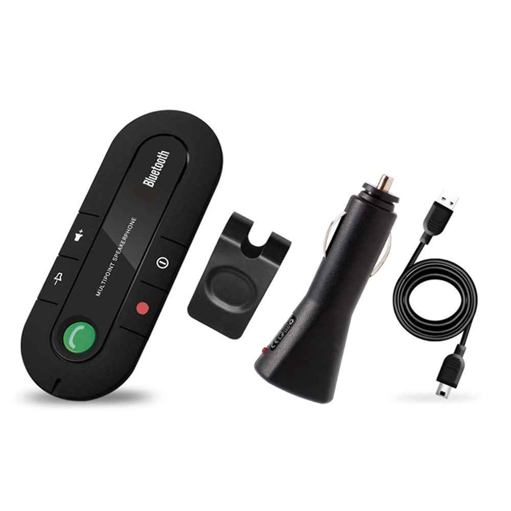 Car Sun Visor Handsfree Call Bluetooth Car Kit Vehicle Wireless Bluetooth Receiver Music Player - Black