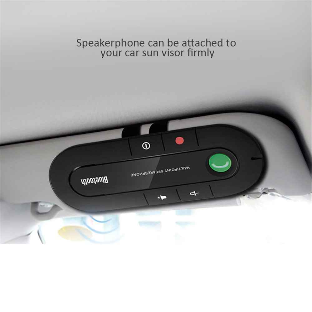 Car Sun Visor Handsfree Call Bluetooth Car Kit Vehicle Wireless Bluetooth Receiver Music Player - Black