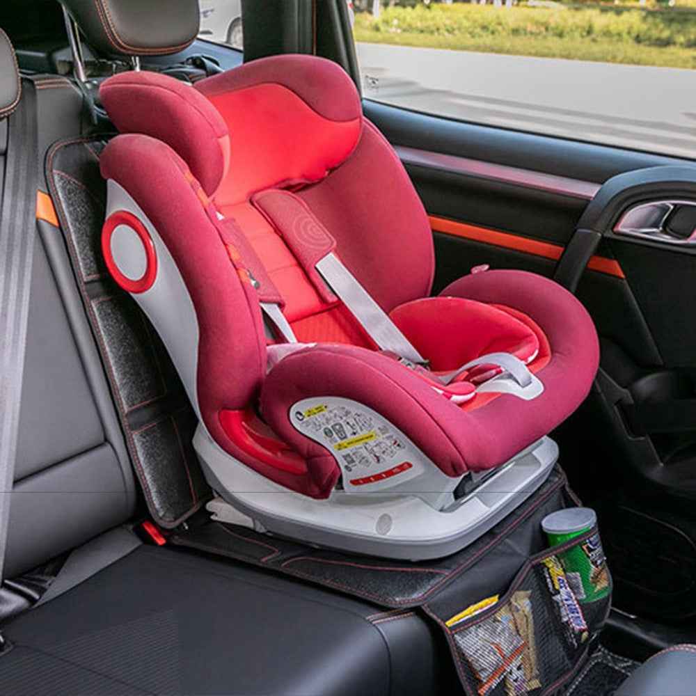 JF004 Waterproof Car Seat Protector for Child Car Seat and Pets, Soft Seat Protection Pad with Storage Pocket - Rhombus