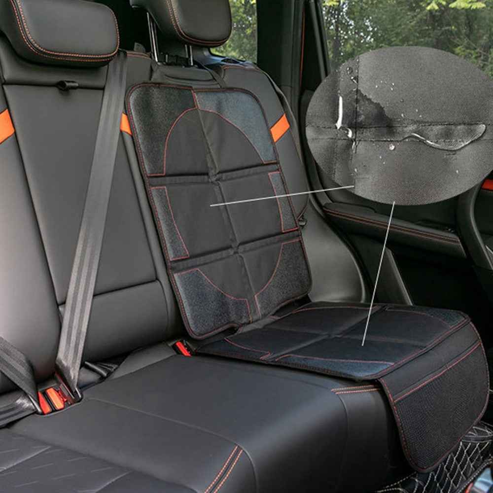 JF004 Waterproof Car Seat Protector for Child Car Seat and Pets, Soft Seat Protection Pad with Storage Pocket - Rhombus