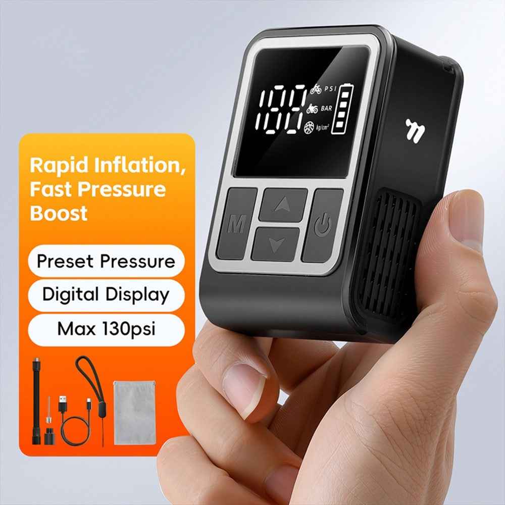 WEST BIKING YP0711196 High Pressure Electric Bike Pump Digital Display Portable Air Compressor for Bicycle Motorcycle Car - Black  /  White