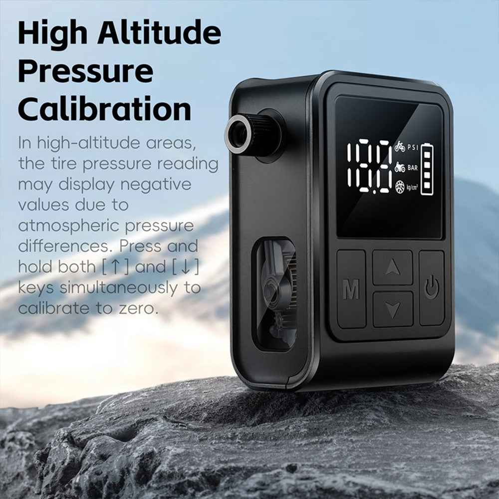 WEST BIKING YP0711196 High Pressure Electric Bike Pump Digital Display Portable Air Compressor for Bicycle Motorcycle Car - Black  /  Grey