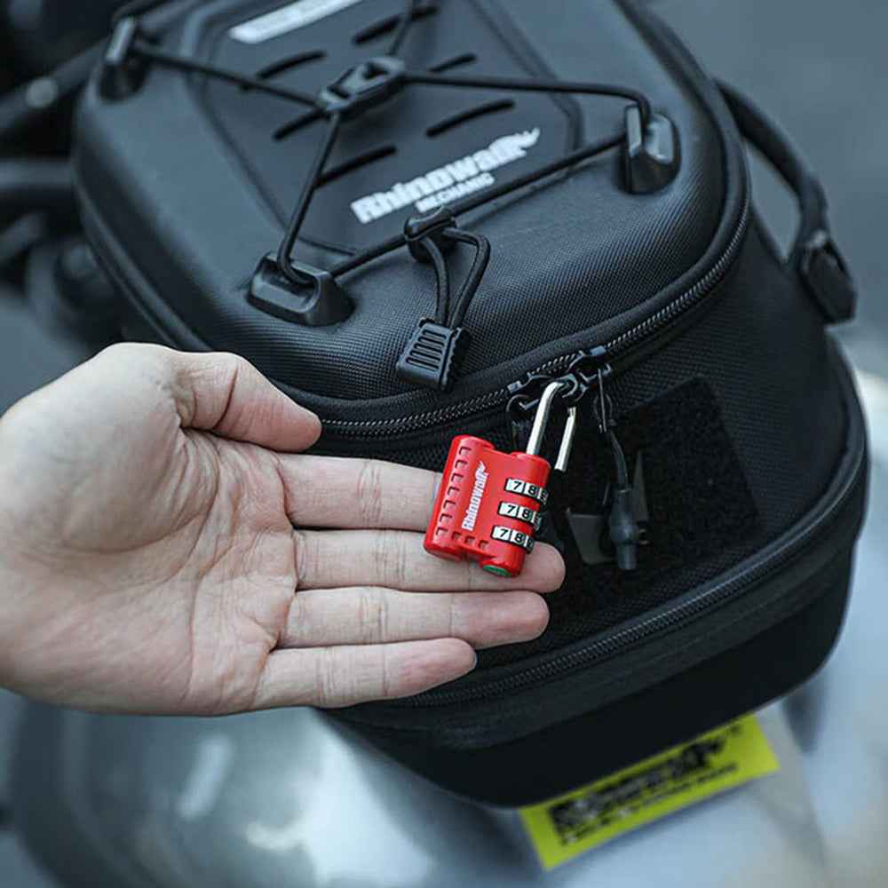 RHINOWALK XM10202 Anti Theft 3 Digit Combination Lock Security Lock for Motorcycle Tank Bag - Red