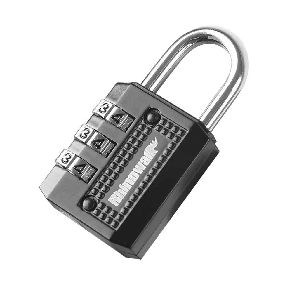 RHINOWALK XM10203 Motorcycle Bag Security Lock Zinc Alloy 3-Digit Anti Theft Combination Lock - Black