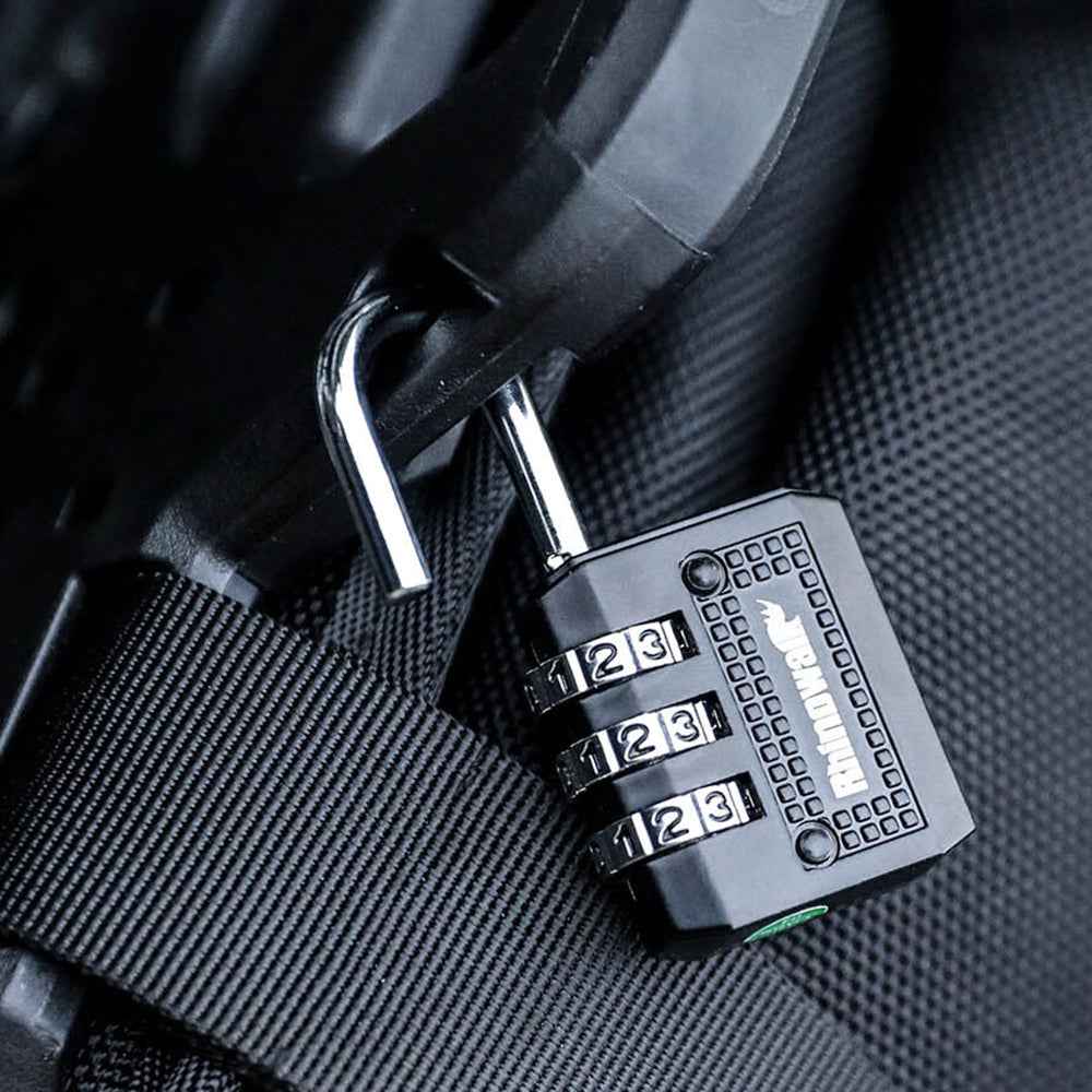 RHINOWALK XM10203 Motorcycle Bag Security Lock Zinc Alloy 3-Digit Anti Theft Combination Lock - Black