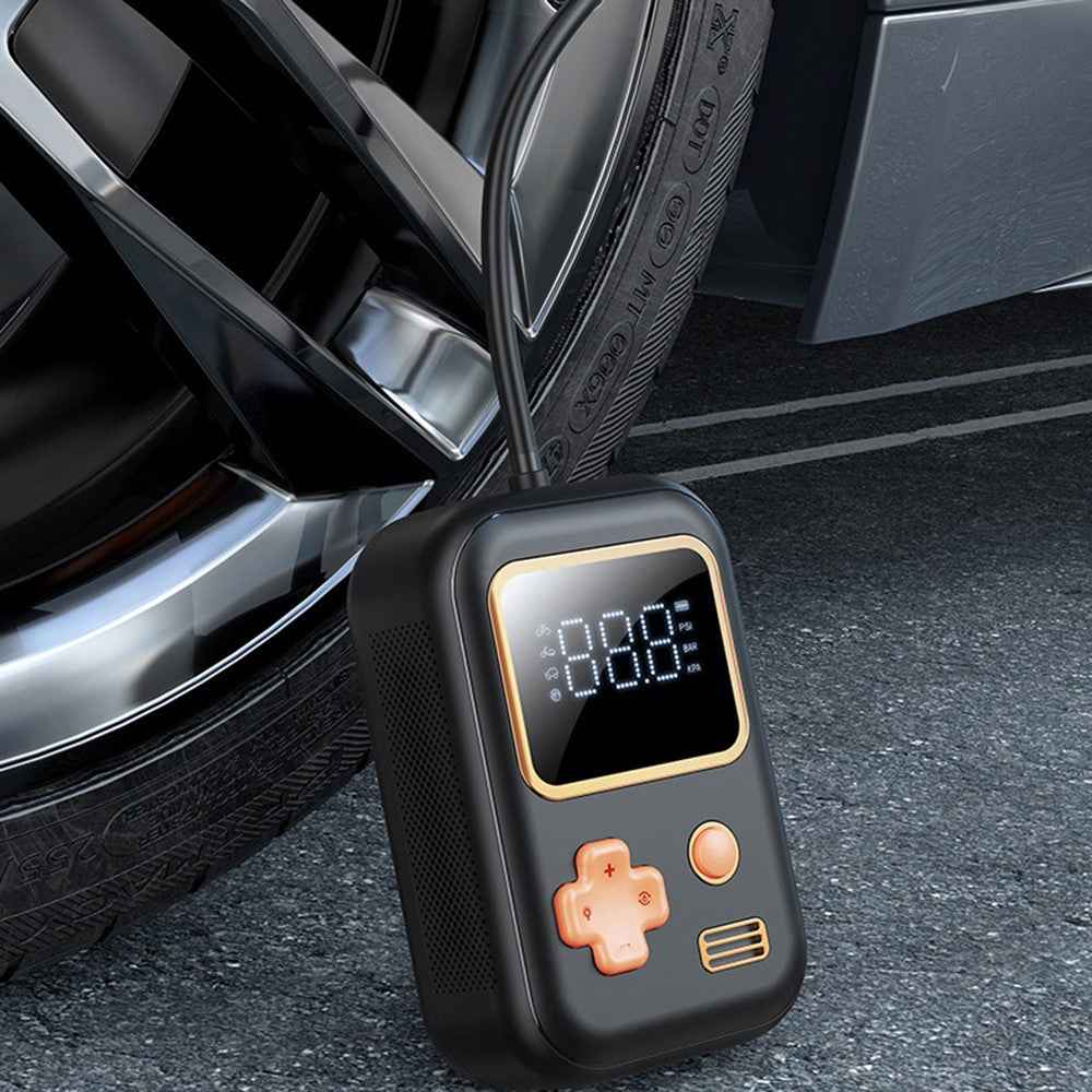 Wireless Car Inflator Pump Intelligent Small Multi-Mode Tire Pump Portable Car Inflator with LED Lighting / Tire Pressure Monitoring - Black