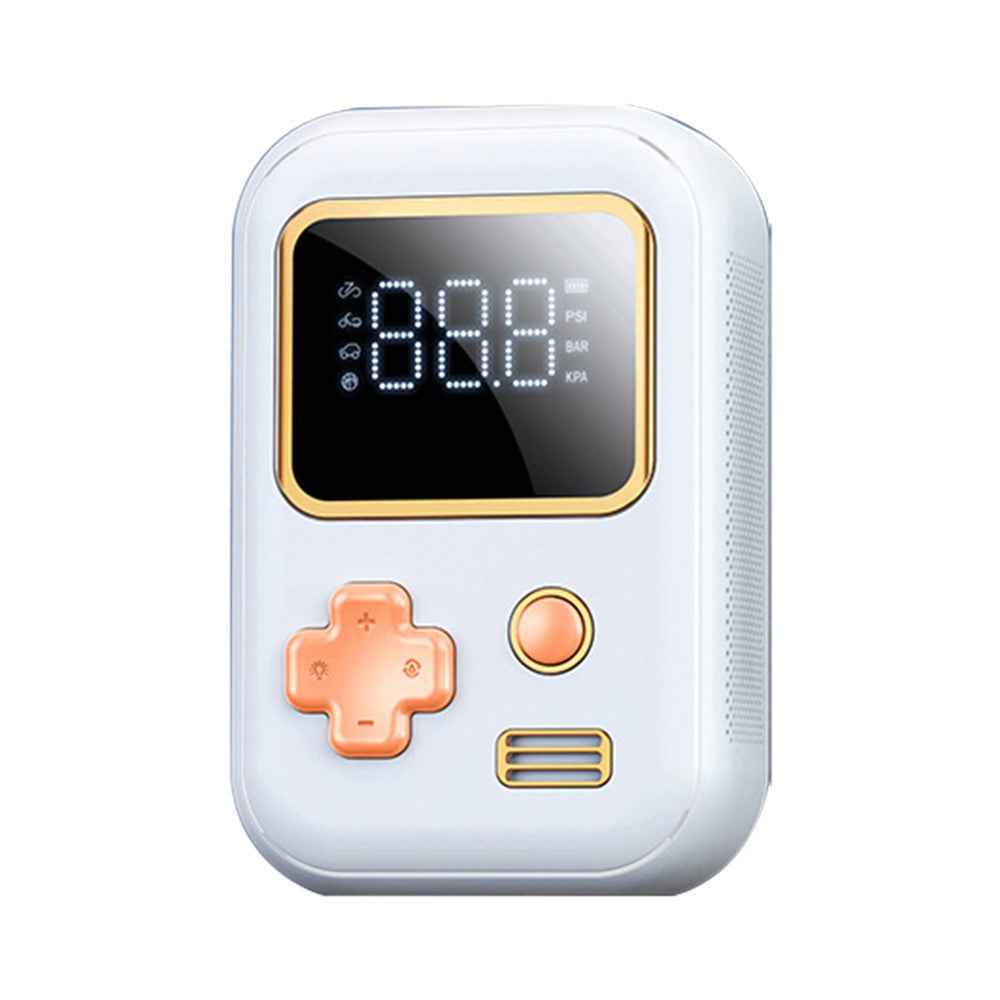 Wireless Car Inflator Pump Intelligent Small Multi-Mode Tire Pump Portable Car Inflator with LED Lighting / Tire Pressure Monitoring - White