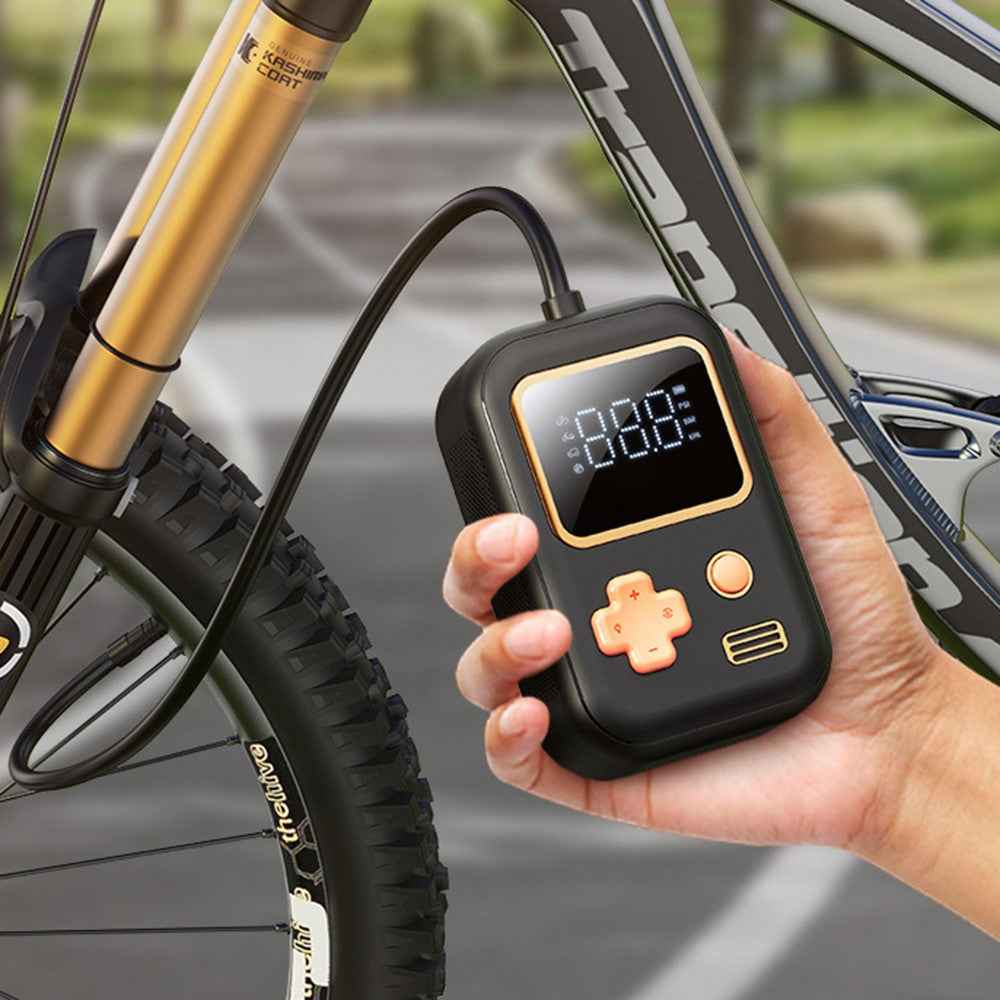 Wireless Car Inflator Pump Intelligent Small Multi-Mode Tire Pump Portable Car Inflator with LED Lighting / Tire Pressure Monitoring - White