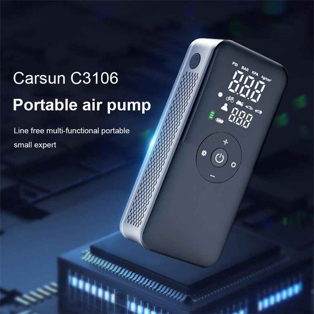 CARSUN C3106 Mini Portable Motorbike Air Pump Digital Display Car Inflatable Pump Support Power Bank Function