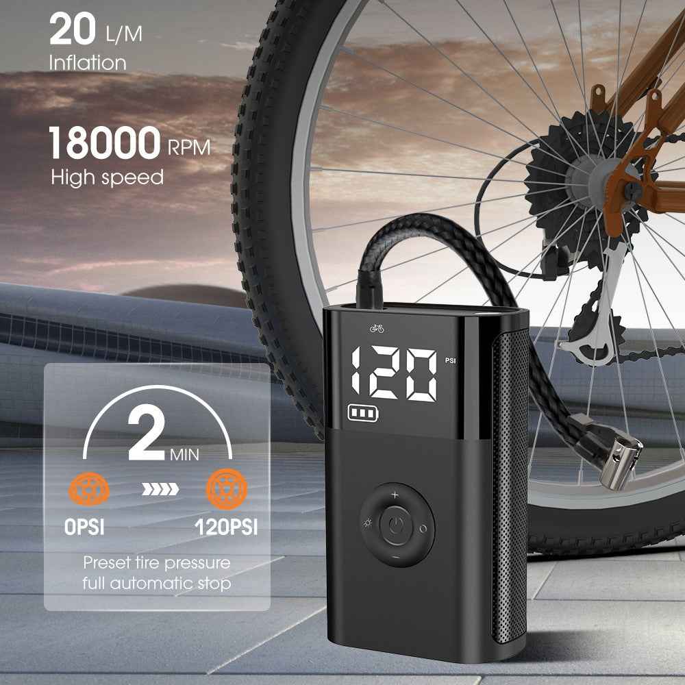 CARSUN T2191-2 Portable Car Tire Air Pump Cordless Digital Display Tyre Inflator with Power Bank Function