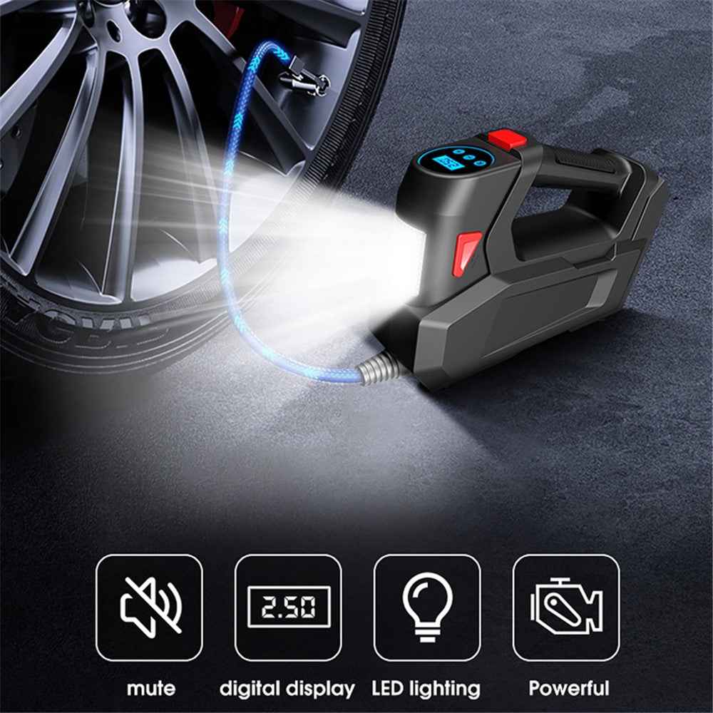 CARSUN C2814 Portable Tire Inflator Digital Air Compressor 12V DC Tire Air Pump with Emergency LED Light