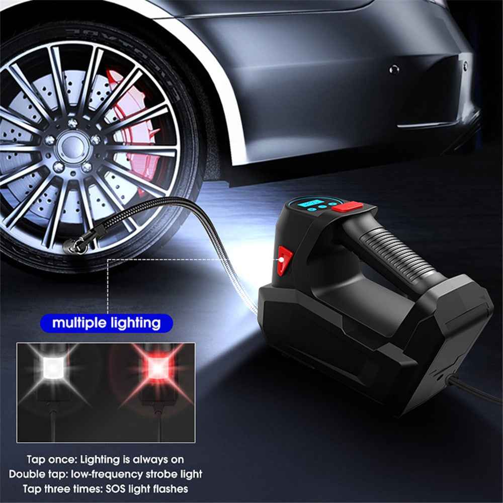 CARSUN C2814 Portable Tire Inflator Digital Air Compressor 12V DC Tire Air Pump with Emergency LED Light
