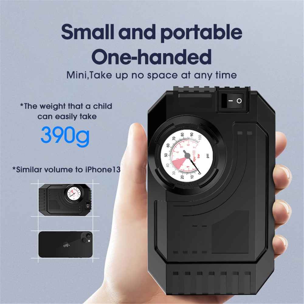 CARSUN C3011 Car Air Compressor 12V Portable Electric Car Tire Inflator Pump with Tyre Pressure Gauge / LED Light