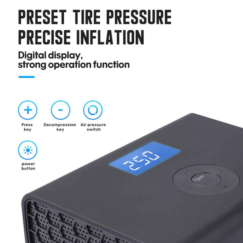 CARSUN C1752 Car Tyre Inflator Digital Display 12V Electric Air Tire Pump Quick Inflation Car Air Compressor