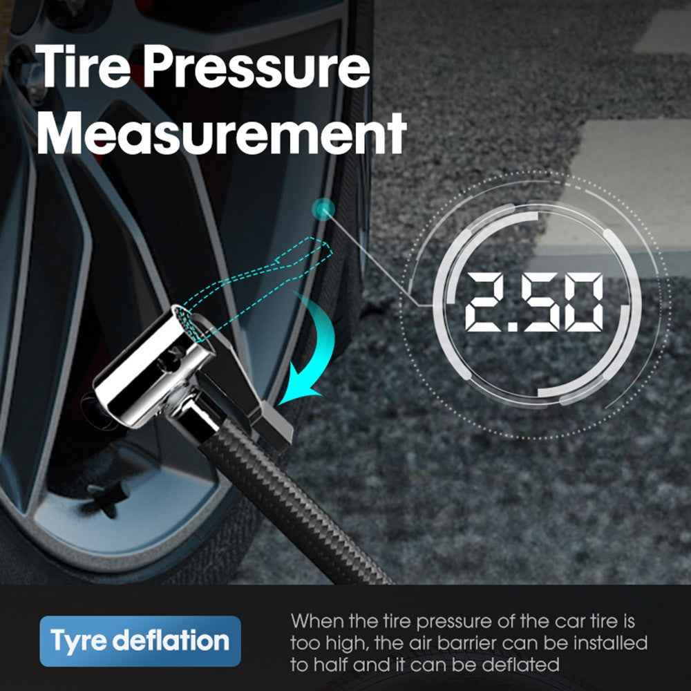 CARSUN C1399 Digital Tire Inflator Portable Car Air Compressor Inflation Pump with LED Light