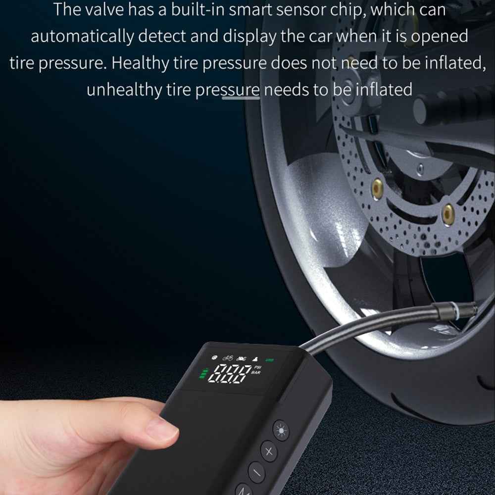 CARSUN C2812 Portable Air Pump Aluminum Alloy Digital Inflator with Light Power Bank Function