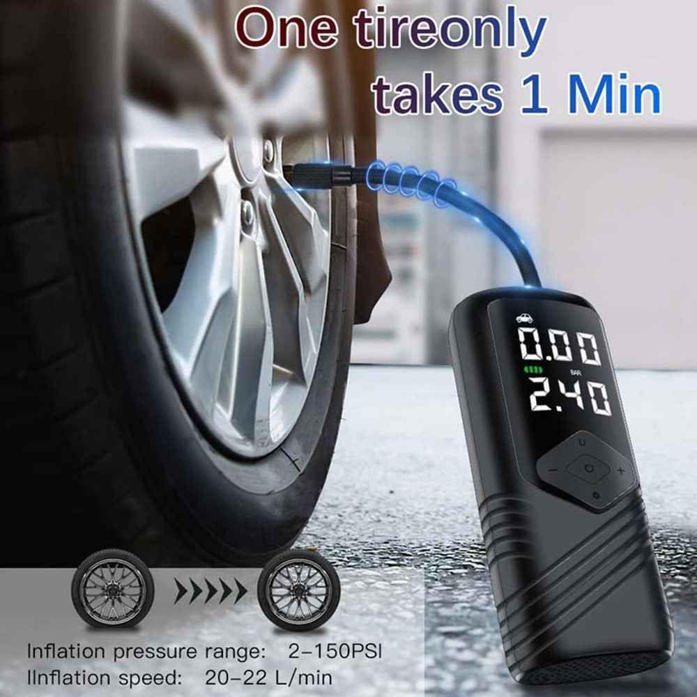 AERMOTOR Wireless Smart Car Air Pump Portable Flashlight Rechargeable Inflator for SUV Tire