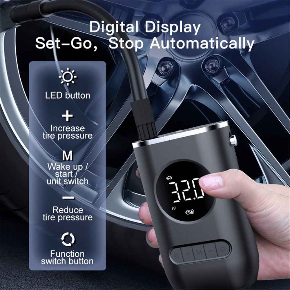 CQB-3668 Inflatable Pump Portable Handheld Digital Display Rechargeable Tire Pump with LED Light