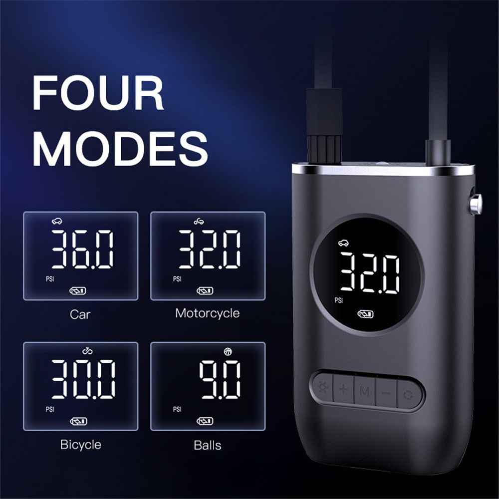 CQB-3668 Inflatable Pump Portable Handheld Digital Display Rechargeable Tire Pump with LED Light