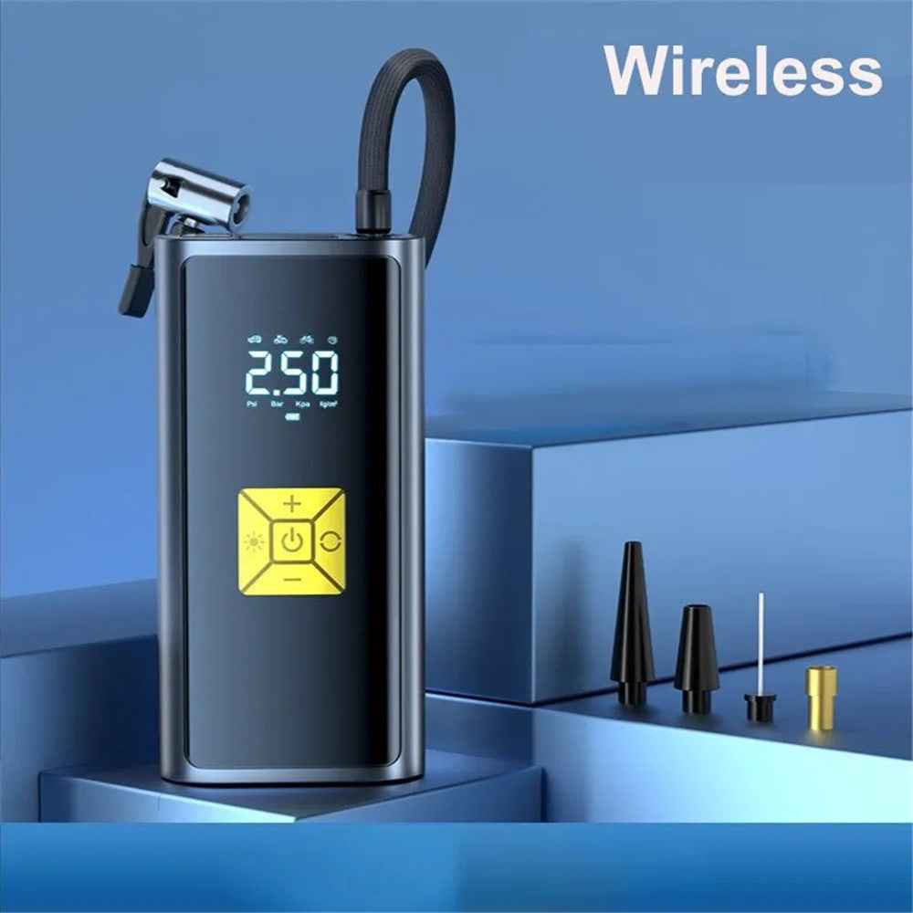 CQB-9620 Portable Cordless Tyre Inflator Digital Display Car Pump with LED Light Power Bank Function