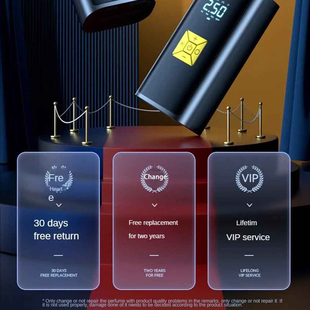 CQB-9620 Portable Cordless Tyre Inflator Digital Display Car Pump with LED Light Power Bank Function
