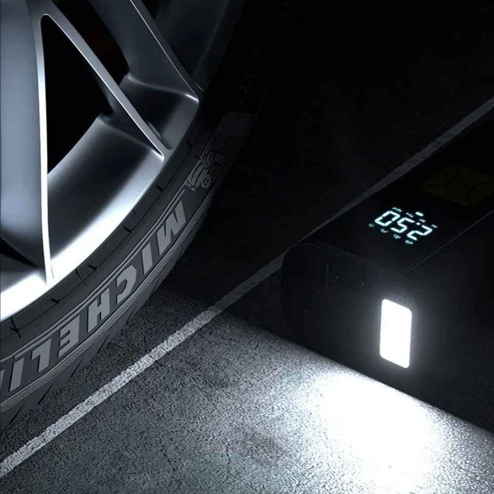 CQB-9620 Portable Cordless Tyre Inflator Digital Display Car Pump with LED Light Power Bank Function