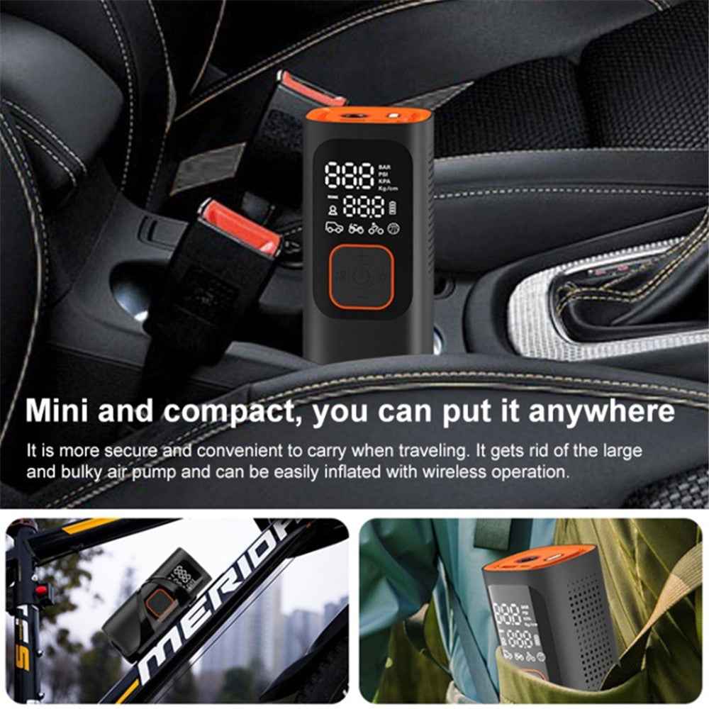 NW01-P Car Tire Inflator Digital Display Portable Cordless Air Inflator (7500mAh Battery, 12V Cigarette Lighter)