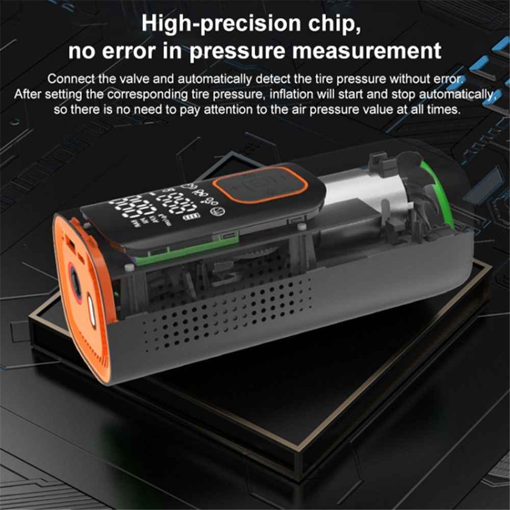 NW01-P Car Tire Inflator Digital Display Portable Cordless Air Inflator (7500mAh Battery, 12V Cigarette Lighter)
