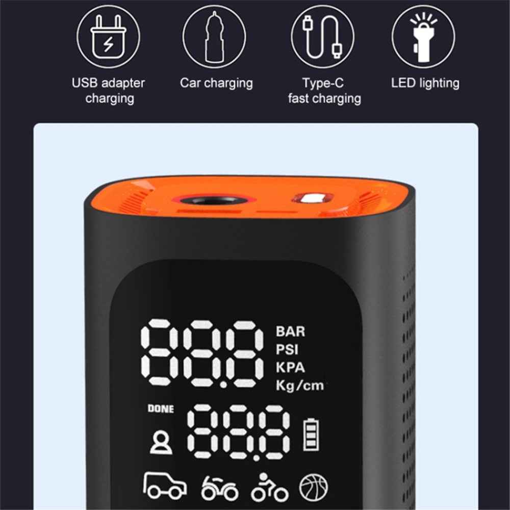 NW01-P Car Tire Inflator Digital Display Portable Cordless Air Inflator (7500mAh Battery, 12V Cigarette Lighter)