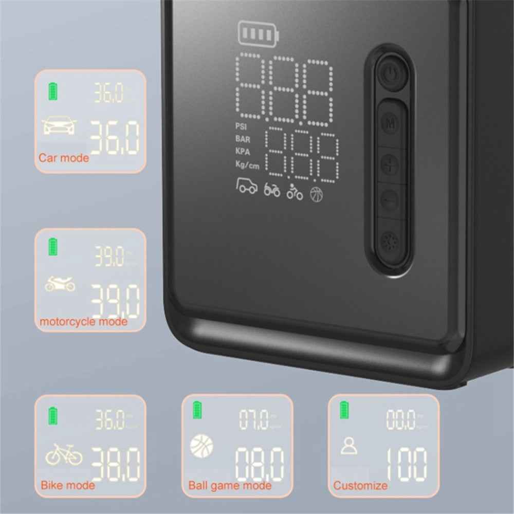 NW05-P Cordless Car Air Pump Inflator Multifunctional Digital Display Tyre Inflator with LED Light