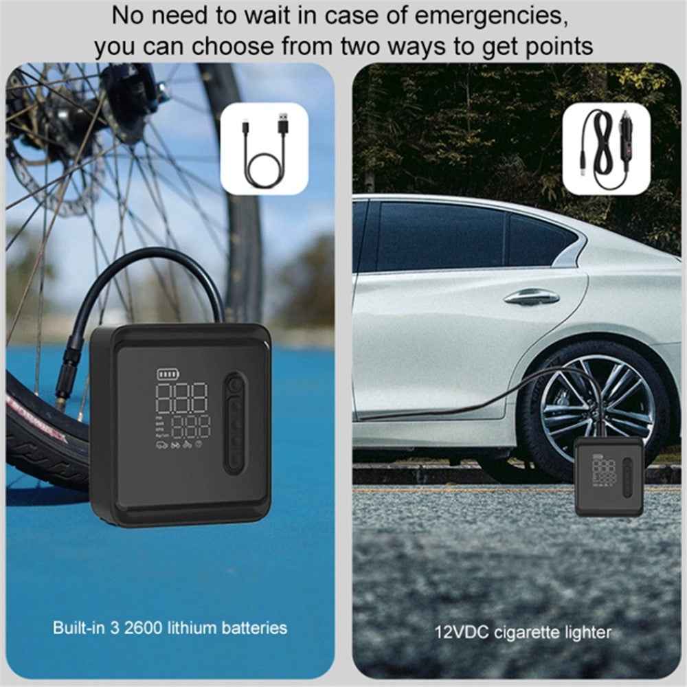 NW05-P Cordless Car Air Pump Inflator Multifunctional Digital Display Tyre Inflator with LED Light