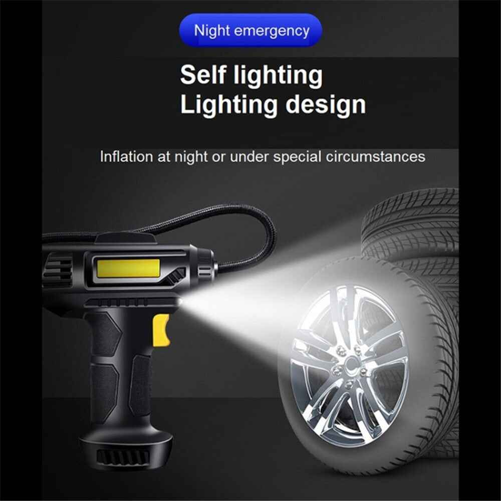 Cordless Tyre Inflator Air Compressor Digital Rechargeable Car Tyre Pump with LED Light