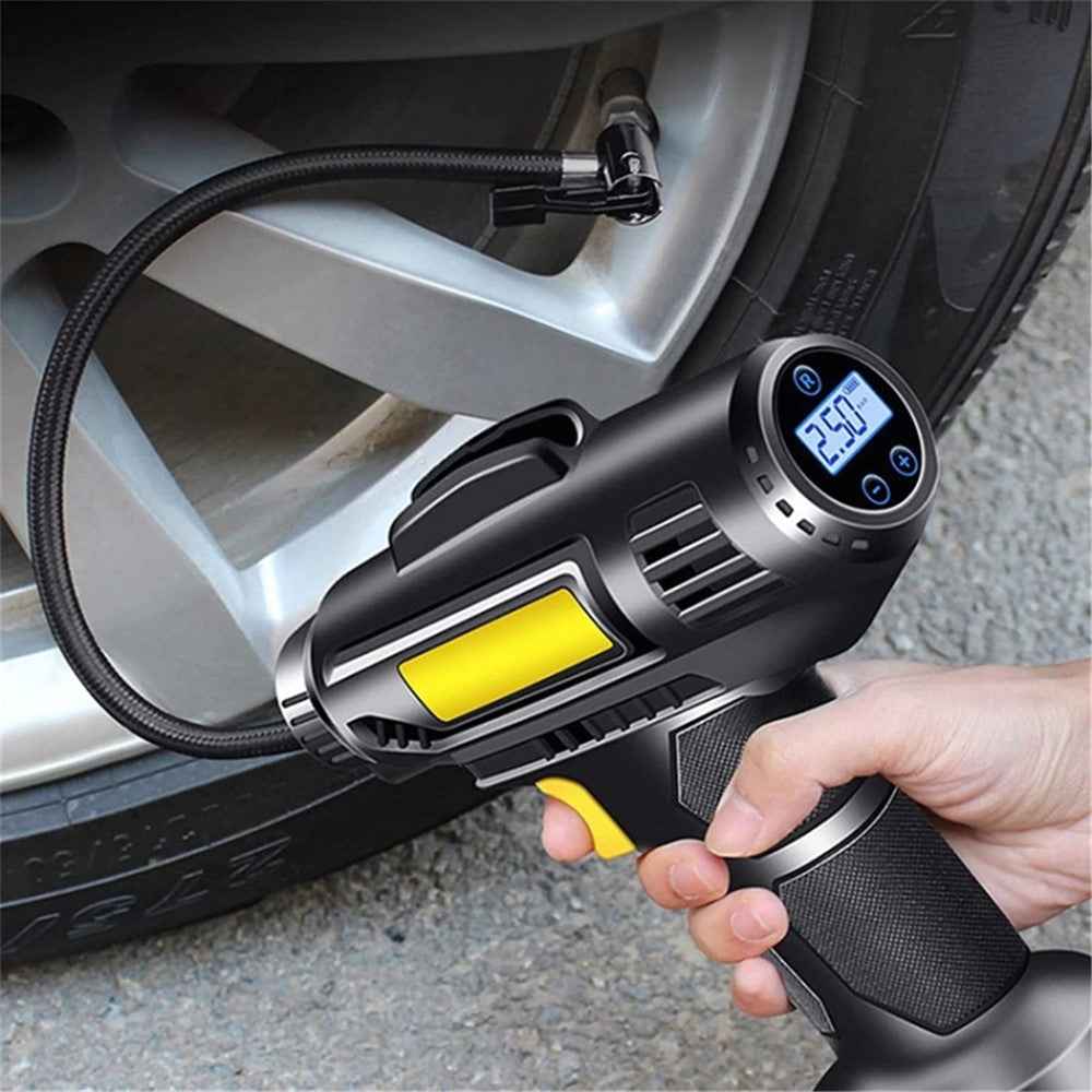 Cordless Tyre Inflator Air Compressor Digital Rechargeable Car Tyre Pump with LED Light