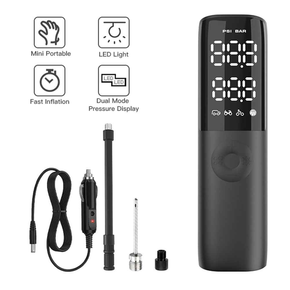 KF02 12V Cigarette Lighter Corded Portable Tire Pump with Digital Display