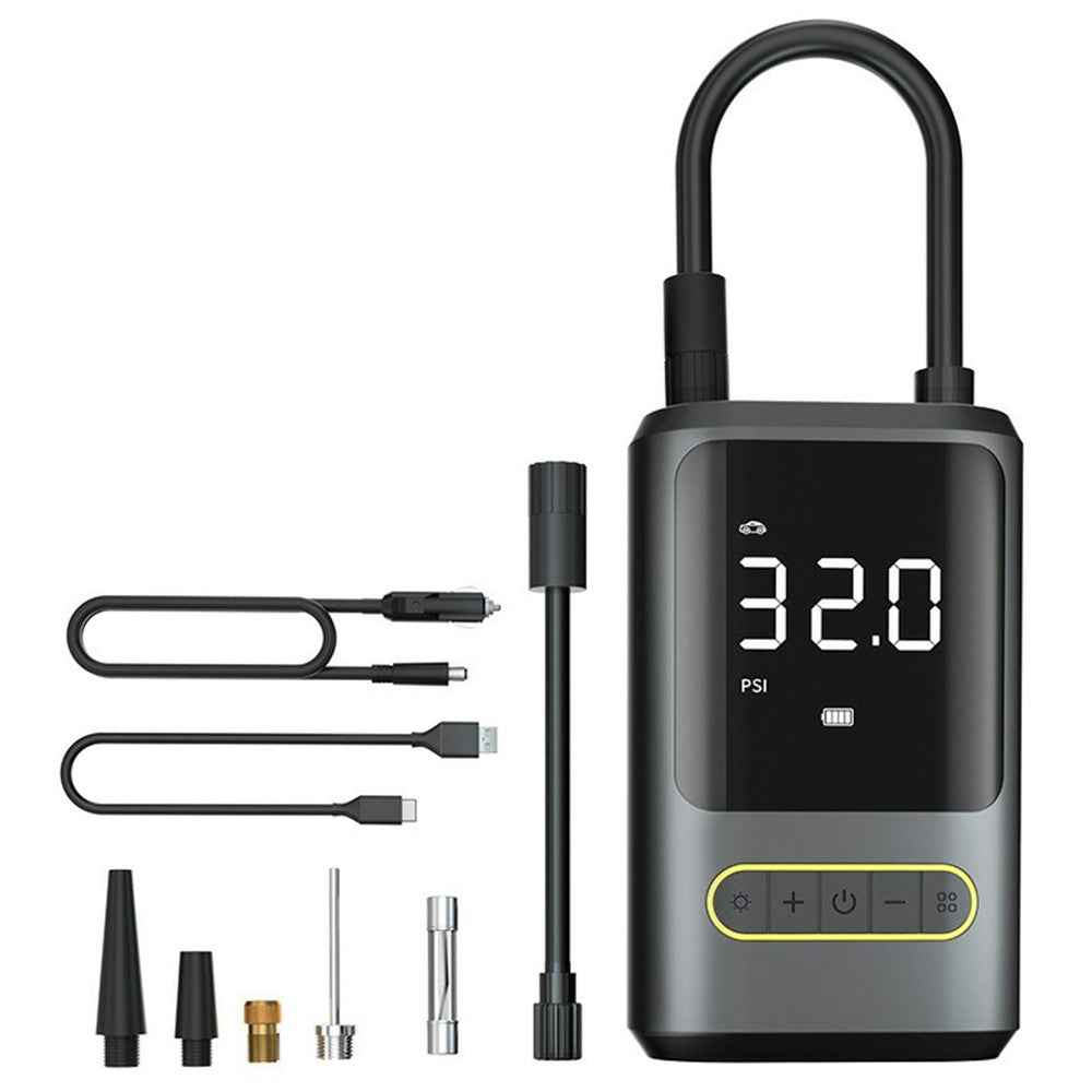 ATJ-8466 19MM Air Cylinder Tire Inflator Air Pump with Power Bank+Cigarette Lighter Interface