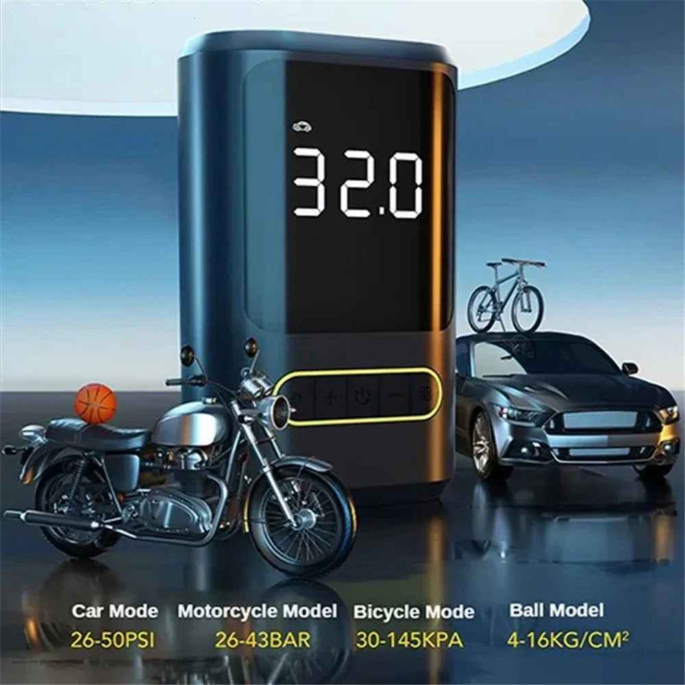 ATJ-8466 Tire Inflator 19MM Air Cylinder Air Pump with Power Bank Function