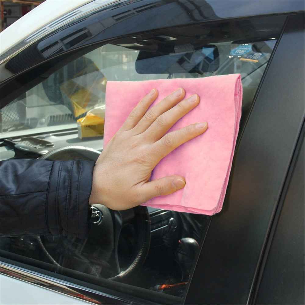 43 x 32 x 0.2cm Super Absorbent Soft PVA Cloth Car Home Cleaning Towel Hair Quick Drying Towel - Pink