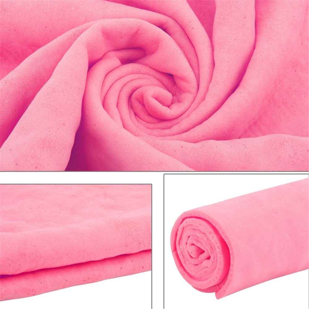 43 x 32 x 0.2cm Super Absorbent Soft PVA Cloth Car Home Cleaning Towel Hair Quick Drying Towel - Pink