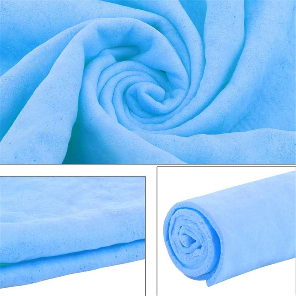 43 x 32 x 0.2cm Super Absorbent Soft PVA Cloth Car Home Cleaning Towel Hair Quick Drying Towel - Blue