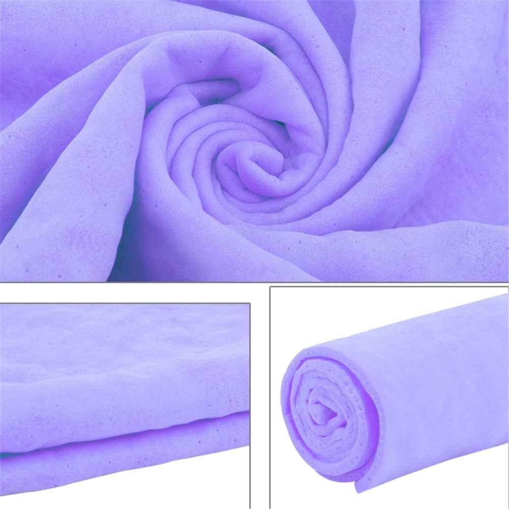 43 x 32 x 0.2cm Super Absorbent Soft PVA Cloth Car Home Cleaning Towel Hair Quick Drying Towel - Purple