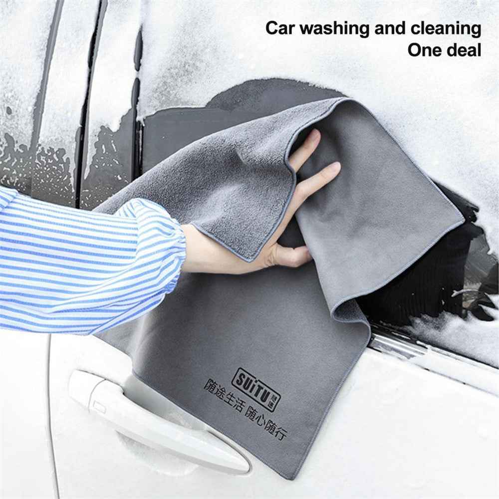 SUITU ST-9000-5A 30x40CM Soft Coral Fleece + Suede Cleaning Cloth Super Water-Absorbent Towel for Car, Home