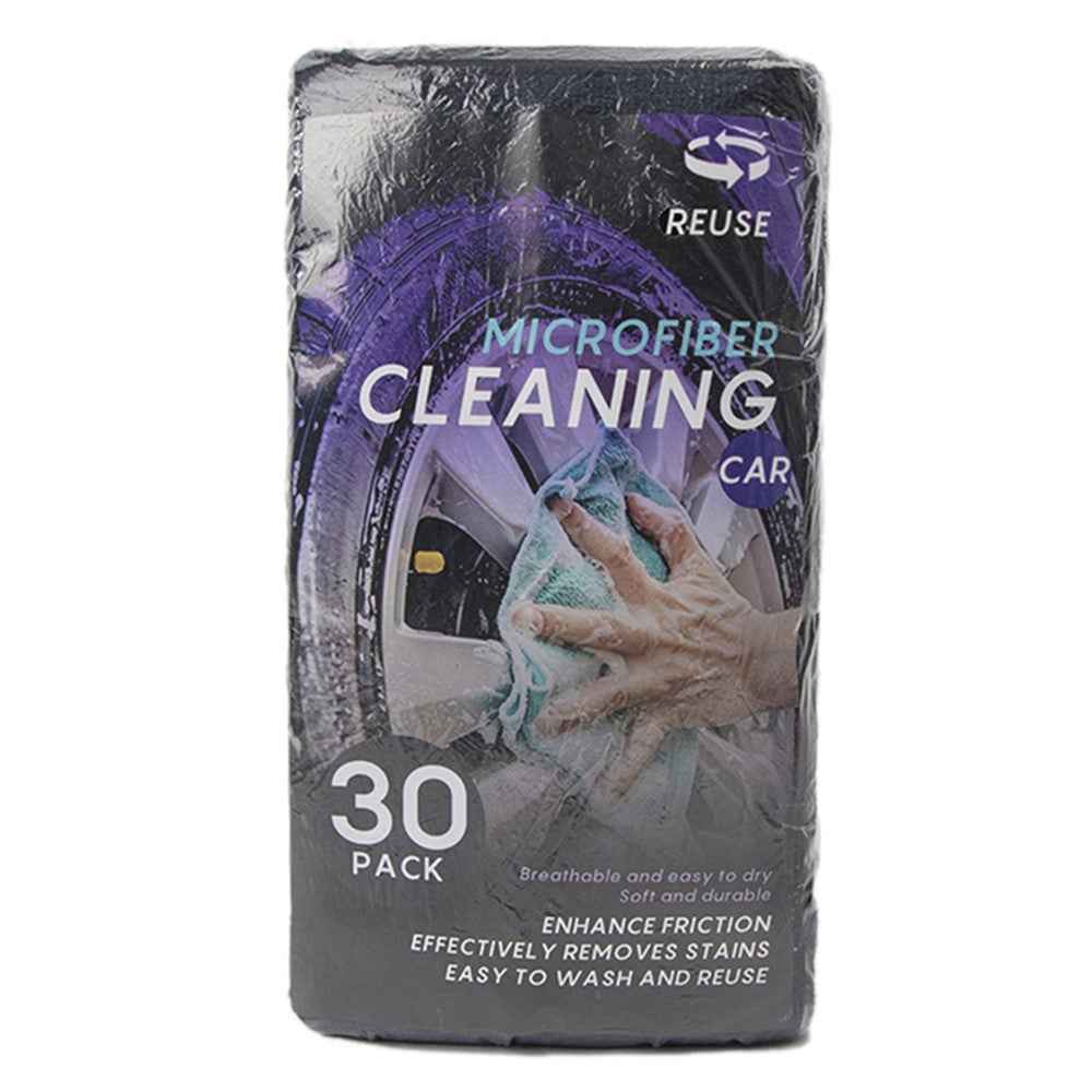 LWMB-004A 30Pcs 30x30cm Super Water Absorption Microfiber Car Washing Towel Kitchen Home Cleaning Cloth - Black
