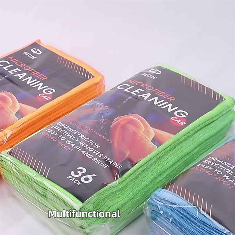 LWMB-004A 30Pcs 30x30cm Super Water Absorption Microfiber Car Washing Towel Kitchen Home Cleaning Cloth - Purple